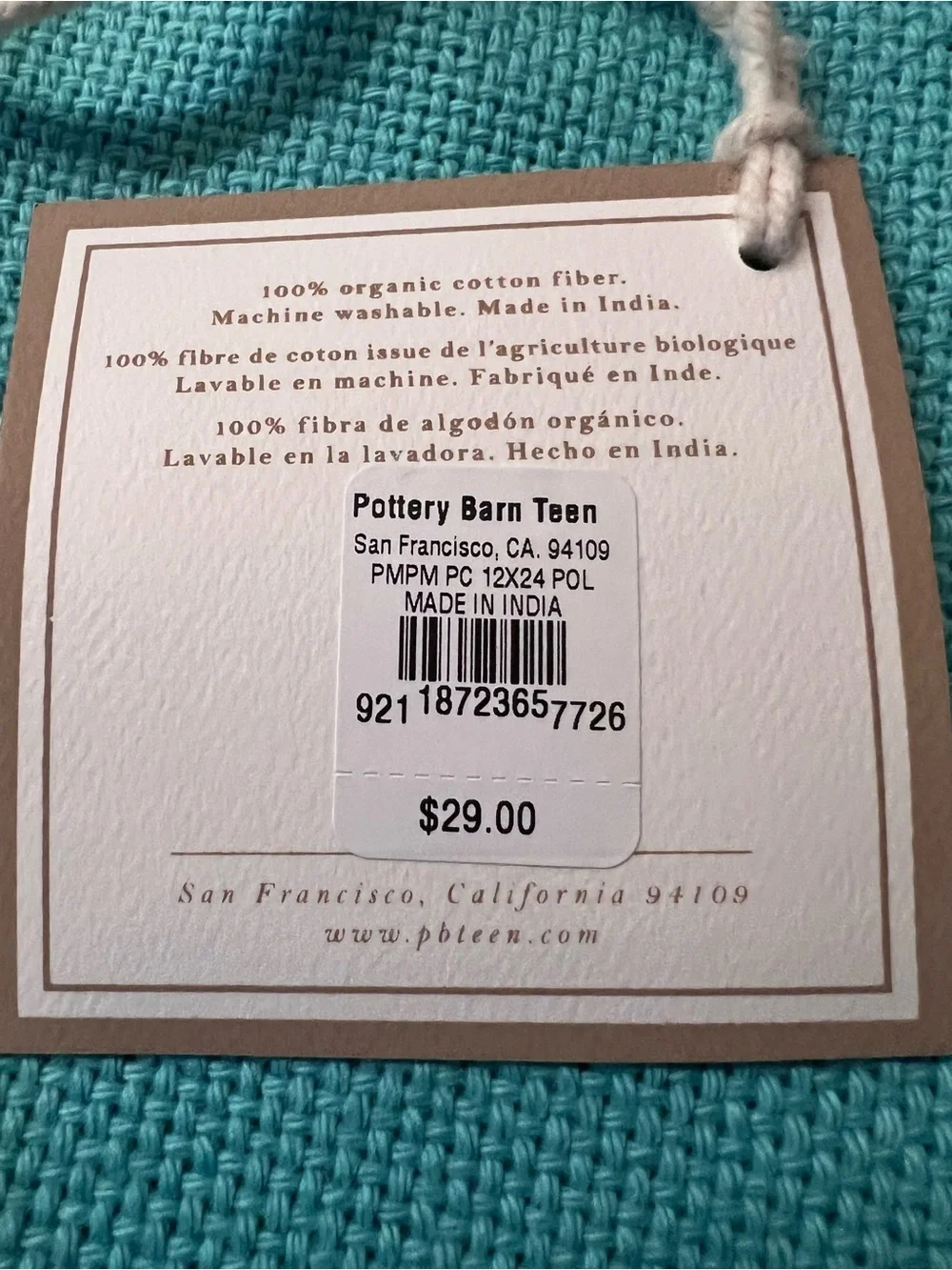 Pottery Barn Teen Set of 2 Pom-Pom Pillow Covers in Pink and Aqua NWT